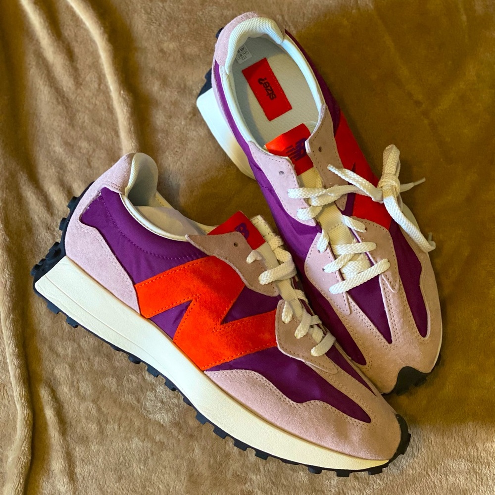SOLD- New Balance 327 Size? Red Purple Tan